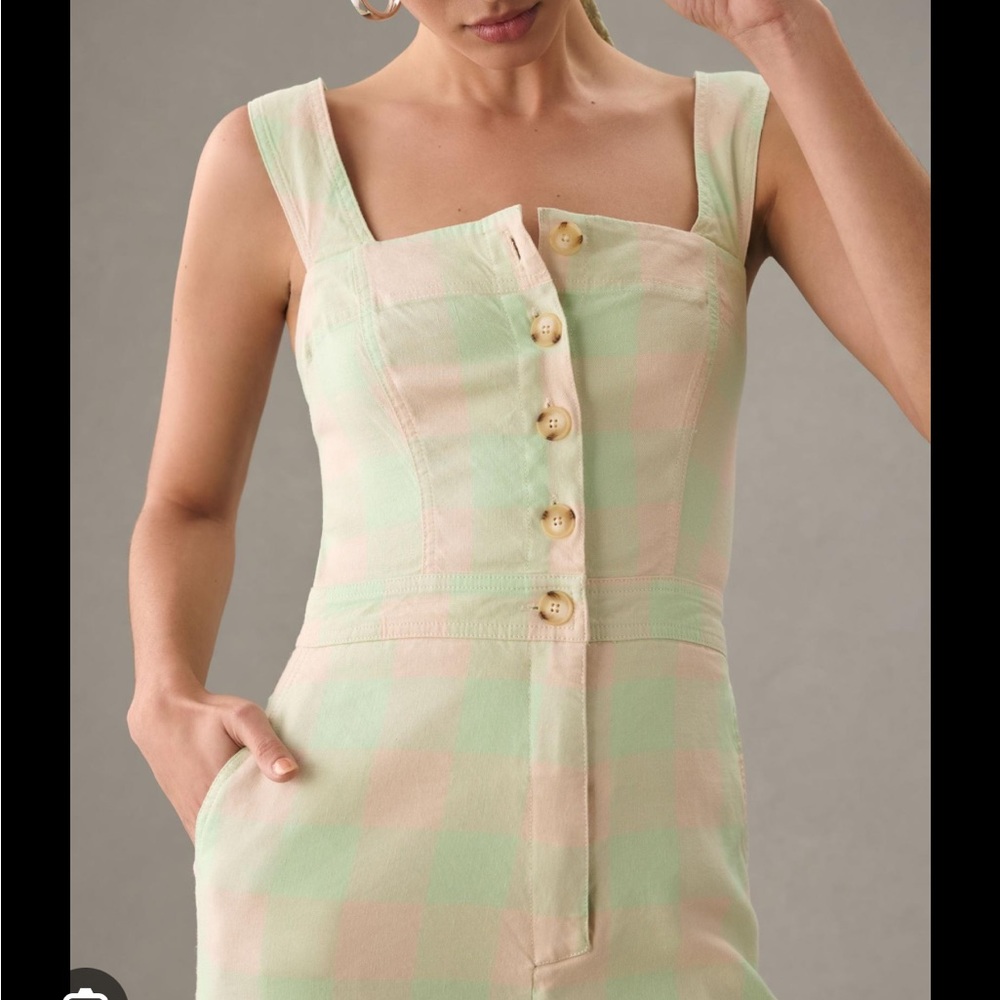 Mint Romper. Some stretch. Maeve. Anthropologie.